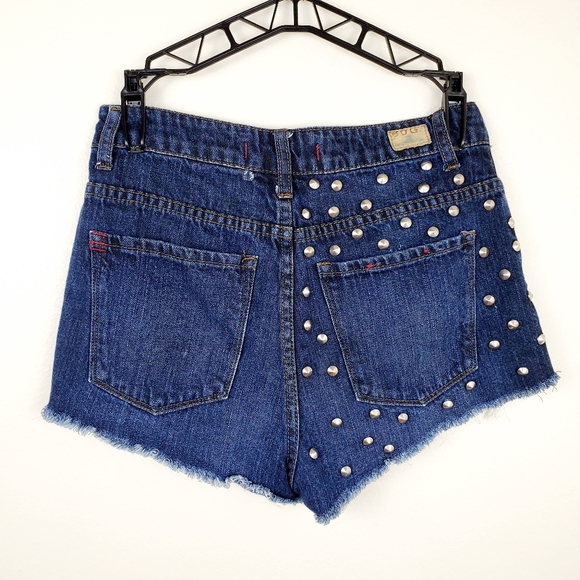 BDG | Studded High Waisted Cheeky Jean Shorts - Picture 3 of 5
